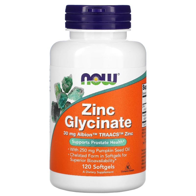 NOW Foods Minerały Cynk Now Foods Zinc Glycinate 120softgels