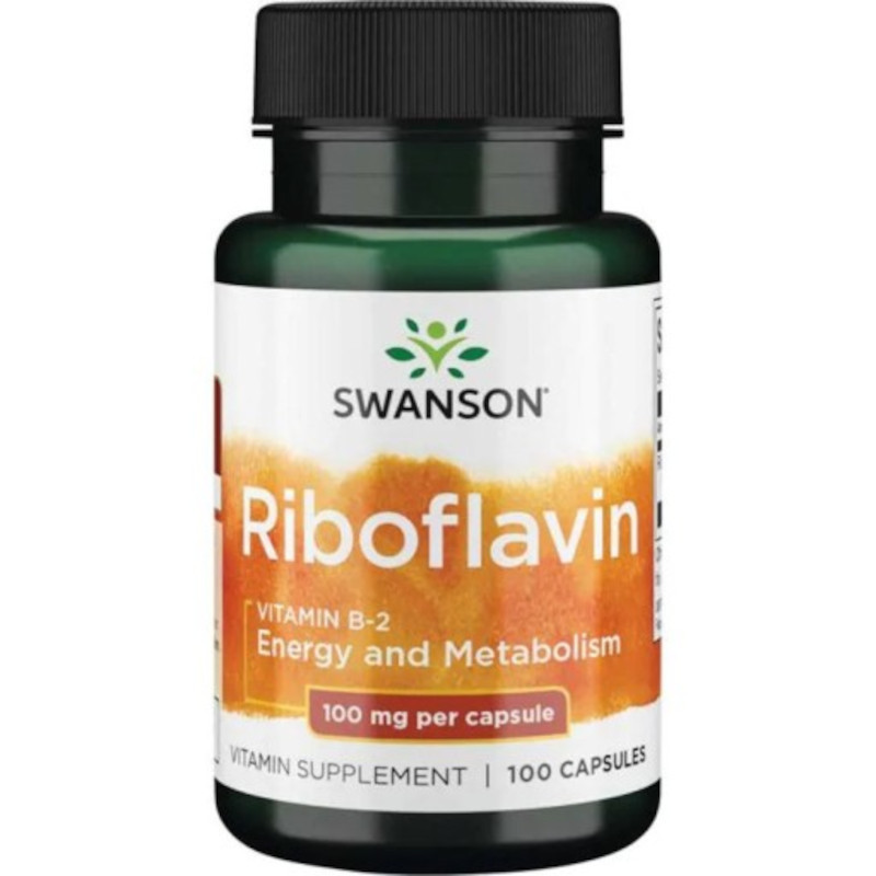 Swanson Health Products Witaminy B Swanson Riboflavin Vitamin B2 100mg 100kaps