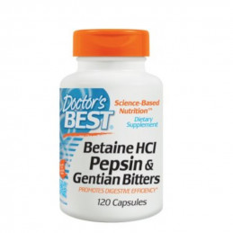 DOCTOR'S BEST Betaine HCL Pepsin & Gentian Bitters 120 kaps