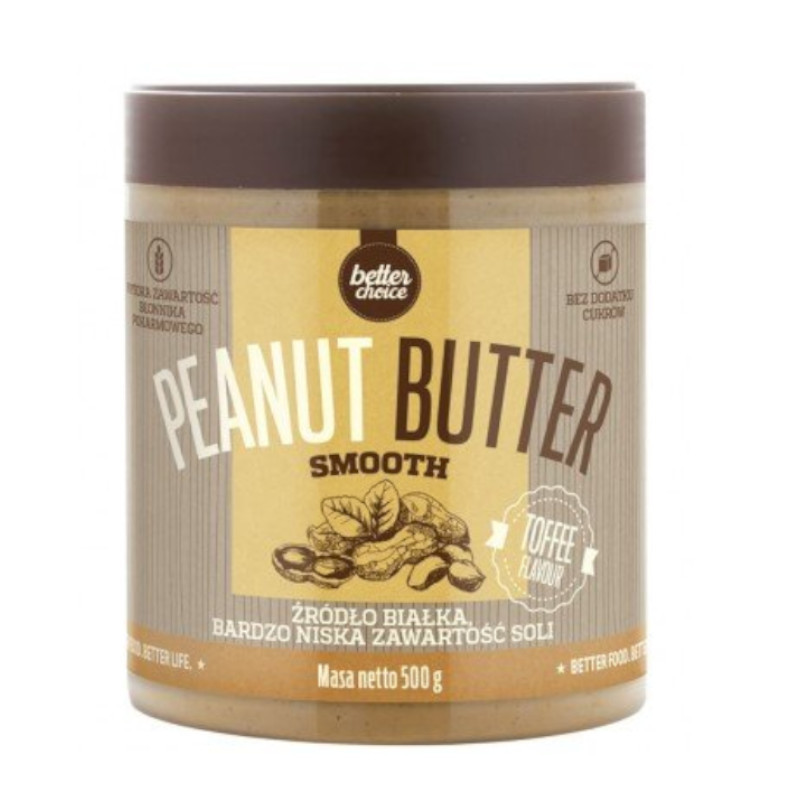 Krem dietetyczny TREC Better Choice Peanut Butter Smooth 500g Toffee