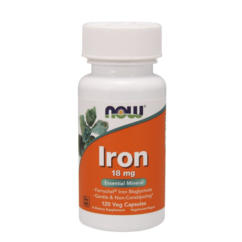 Minerały Now Foods Iron 18mg 120vkaps Minerały Now Foods Iron 18mg 120vkaps