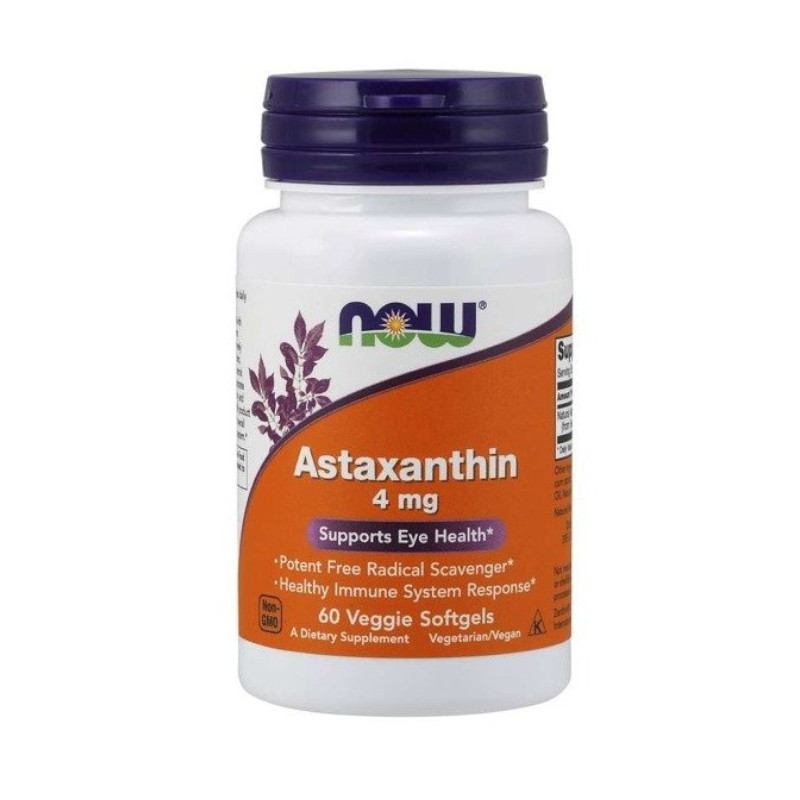 Suplement Prozdrowotny Now Foods Astaxanthin 4 mg 60vkaps