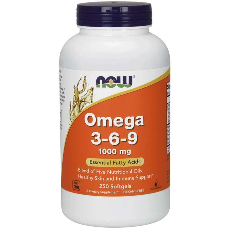 NOW Foods Kwasy Tłuszczowe Omega Now Foods Omega 3-6-9 1000mg 250softgels