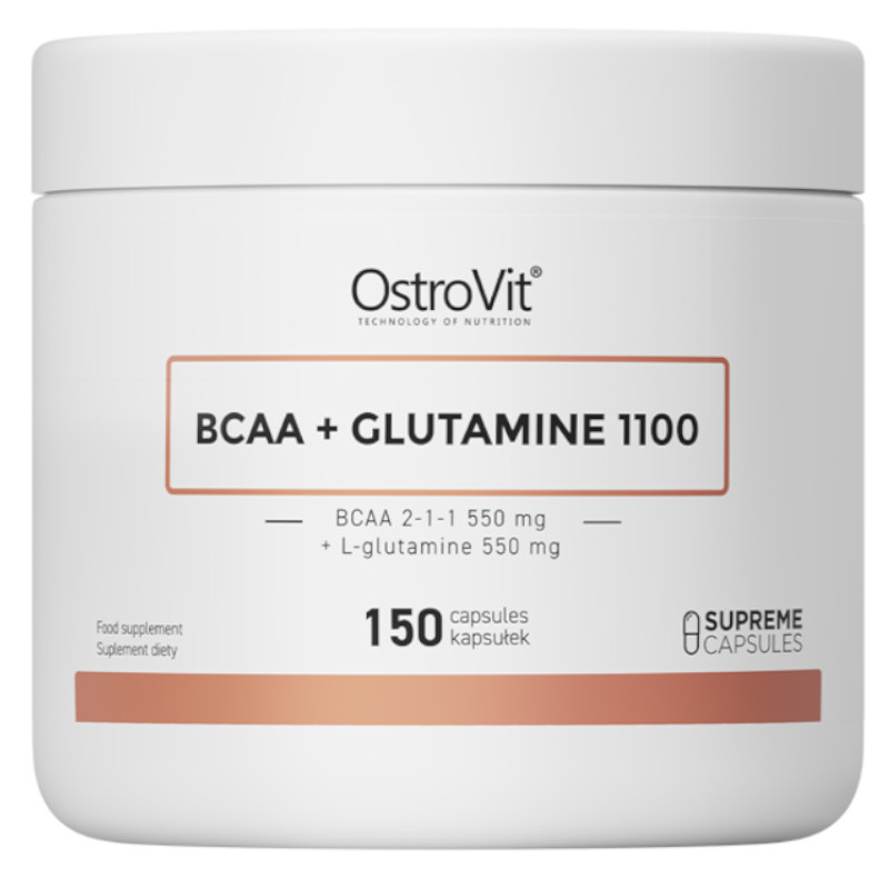 OstroVit Aminokwasy BCAA + Glutamina OstroVit BCAA + Glutamine 1100mg 150kaps