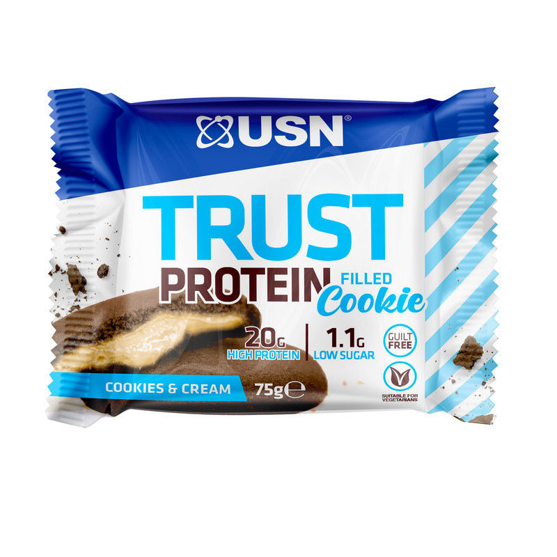 USN Zdrowa Żywność Ciastka Proteinowe USN Trust Protein Filled Cookie 75g Kremowo Ciasteczkowy