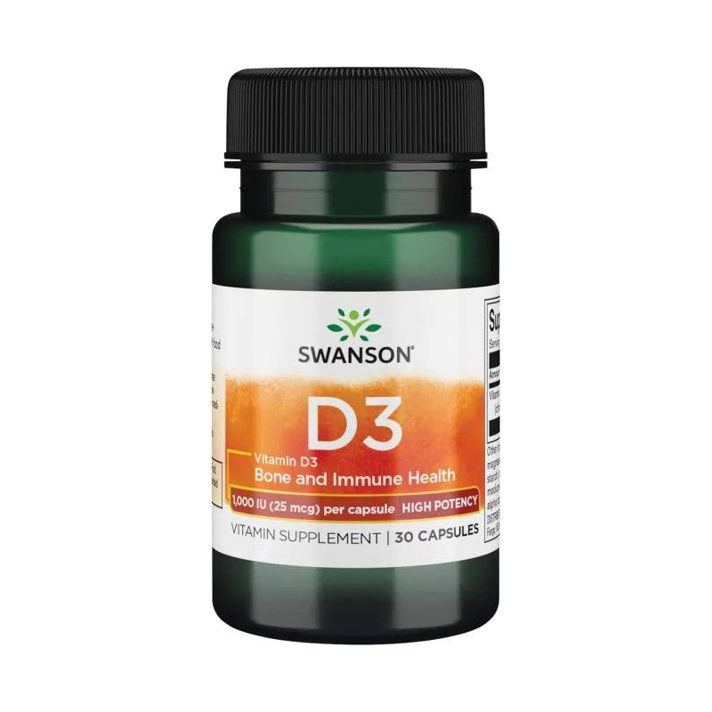 Swanson Health Products Witaminy D Swanson Vitamin D3 1000IU 30kaps