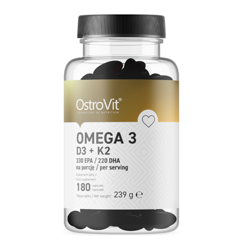 Фото - Вітаміни й мінерали OstroVit Kwasy Tłuszczowe Omega  Omega 3+ D3+ K2 180kaps 