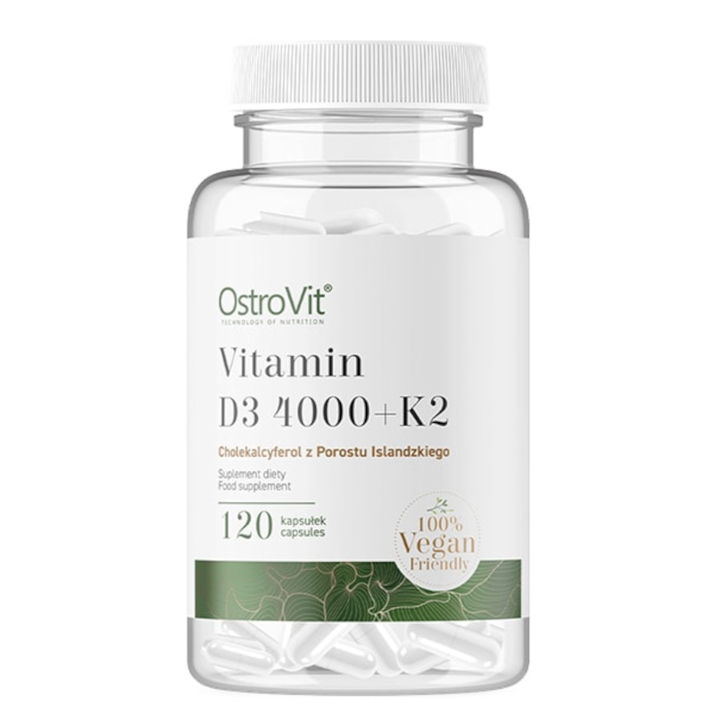 OstroVit Witaminy D + K Ostrovit Vitamin D3 4000 K2 Vege 120vkaps