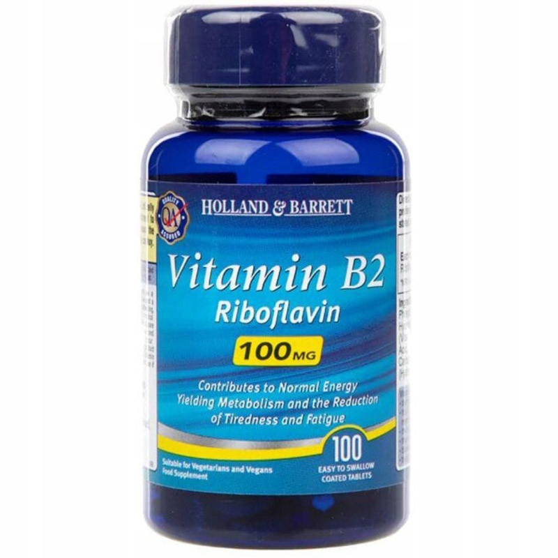 Holland & Barrett Witaminy B Holland&Barrett Vitamin B2 100mg 100tab