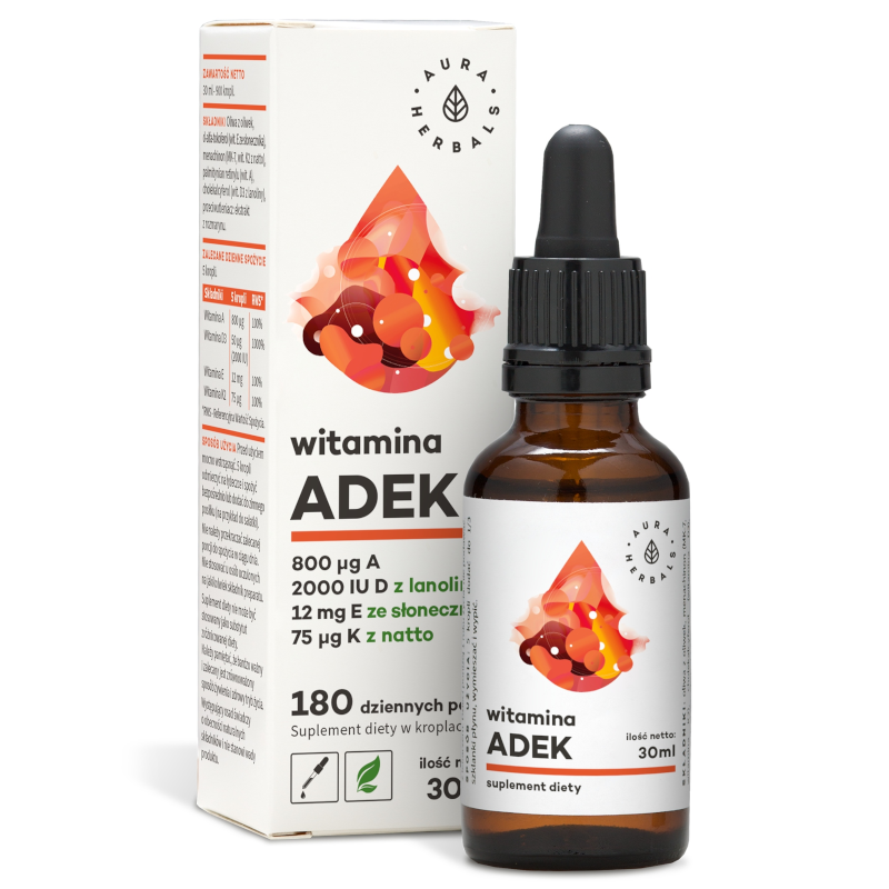 Zdjęcia - Witaminy i składniki mineralne Aura Witaminy ADEK  Herbals ADEK Liquid 30ml 