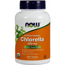 Suplement prozdrowotny Now Foods Chlorella 500 mg Organic 200 tabs