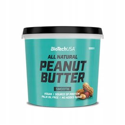 Masło orzechowe Biotech All Natural Peanut Butter 1000 g Crunchy/Smooth