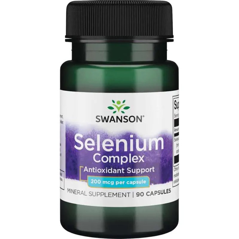 Swanson Health Products Minerały Selen Swanson Selenium Complex 200mcg 90kaps