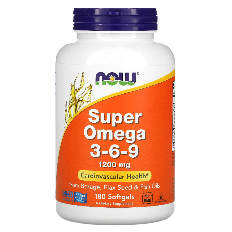 NOW Foods Kwasy Tłuszczowe Omega Now Foods Super Omega 3-6-9 1200mg 180softgels