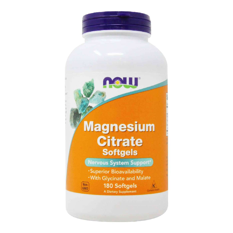 NOW Foods Minerały Magnez Now Foods Magnesium Citrate 180softgels