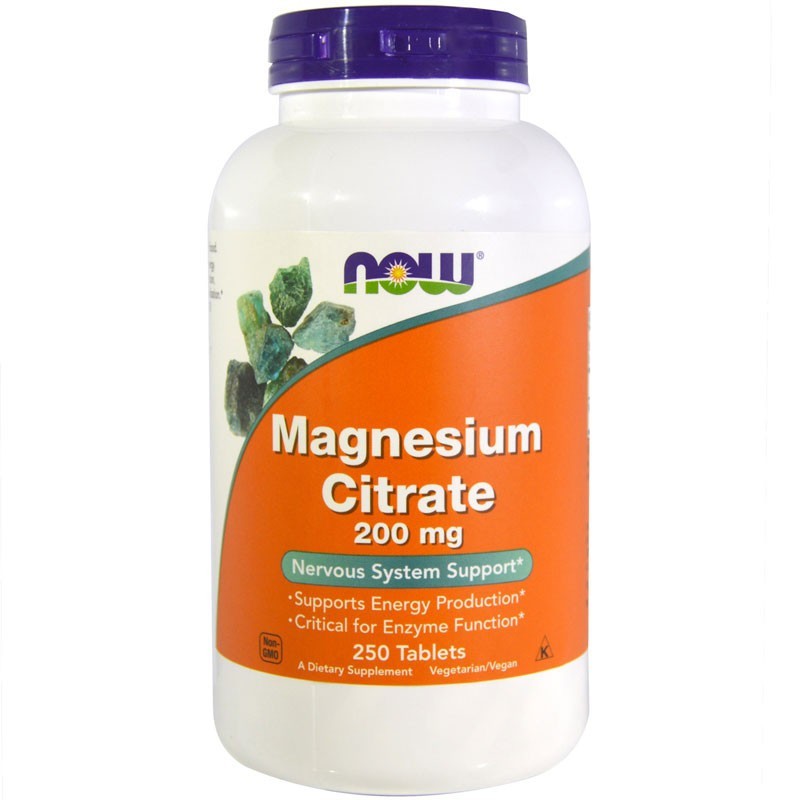 NOW Foods Minerały Magnez Now Foods Magnesium Citrate 200mg 250vkaps