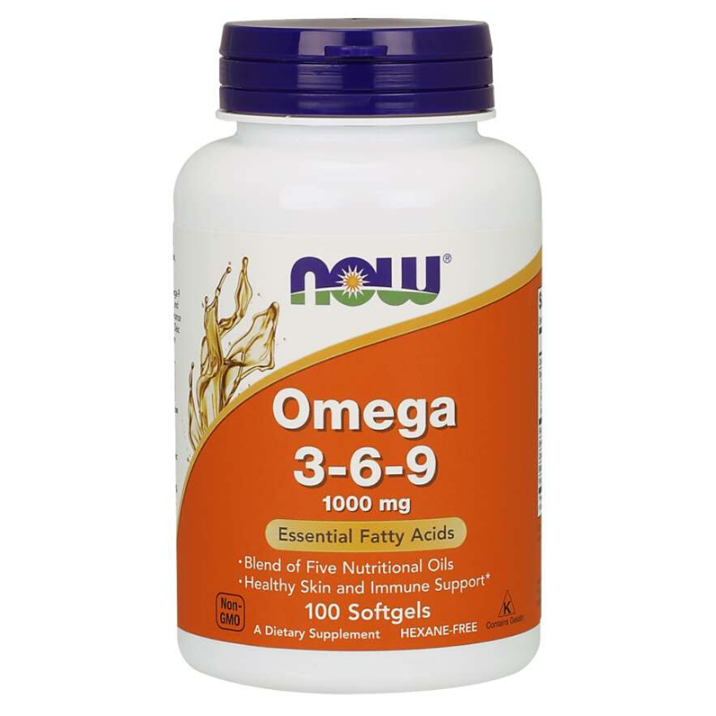 NOW Foods Kwasy Tłuszczowe Omega Now Foods Omega 3-6-9 1000mg 100softgels