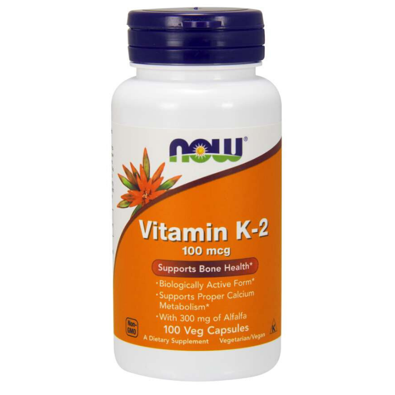 NOW Foods Witaminy K Now Foods Vitamin K2 100mcg 100vkaps