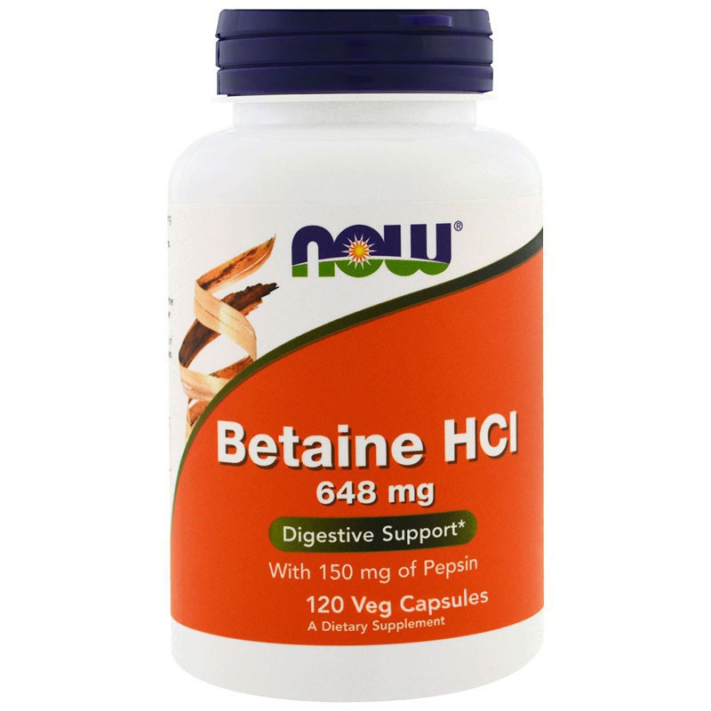 NOW Foods Trawienie Betaina Now Foods Betaine HCL 120kaps