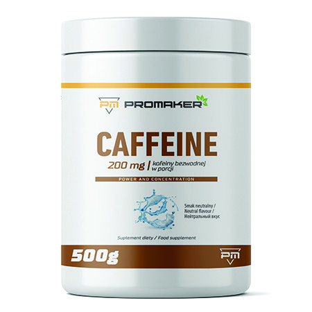Suplement energetyczny - Promaker Caffeine 500g Pure