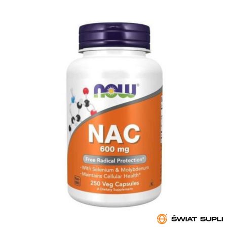 Aminokwasy N-acetyl-L-cysteina Now Foods NAC 600mg 250vkaps