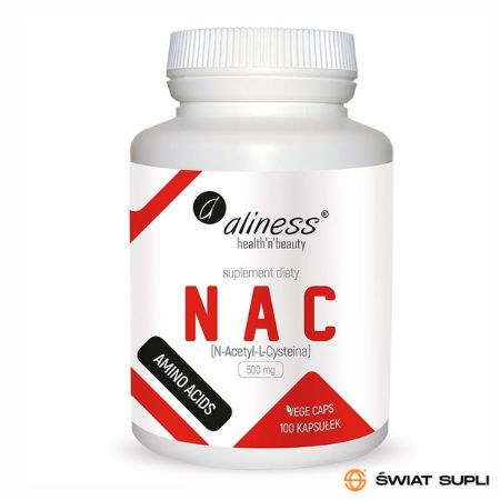 Aminokwasy N-acetyl-L-cysteina Aliness NAC 500mg 100kaps