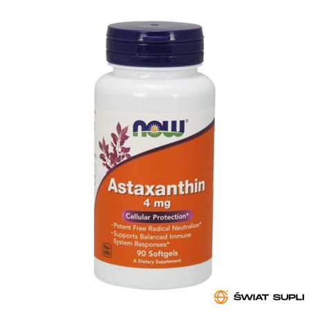 Antyoksydanty Astaksantyna Now Foods Astaxanthin 4mg 90softgels