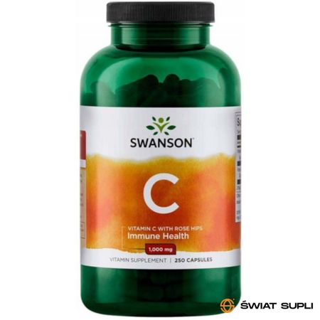 Witaminy C Swanson Vitamin C Rose Hips 1000mg 250kaps
