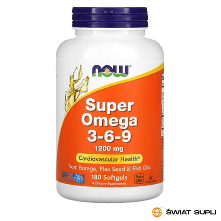 Kwasy Tłuszczowe Omega Now Foods Super Omega 3-6-9 1200mg 180softgels
