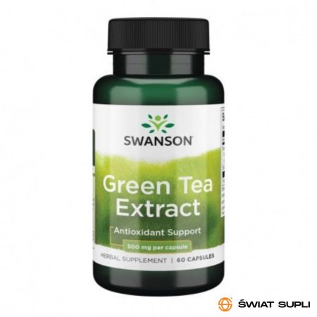 Odchudzanie Zielona Herbata Swanson Green Tea Extract 500mg 60kaps