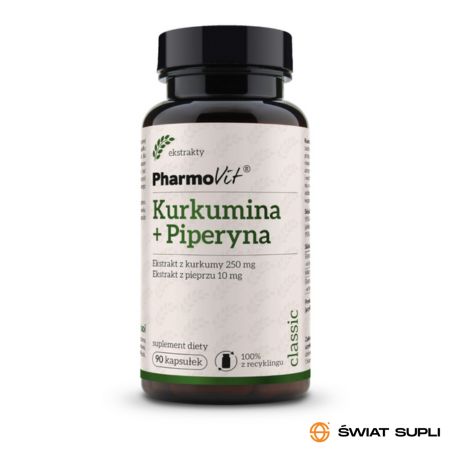 Wsparcie Odporności Kompleks Pharmovit Kurkumina + Piperyna 90kaps