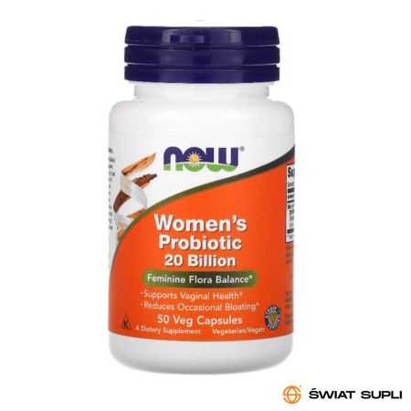 Wsparcie Jelit Probiotyki dla Kobiet Now Foods Women's Probiotic 20bilion 50vkaps