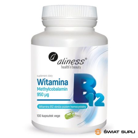 Witaminy B Aliness Witamina B12 Methylcobalmin 950µg 100kaps