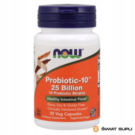Wsparcie Jelit Probiotyki Now Foods Probiotic-10 25 Billion 100vkaps