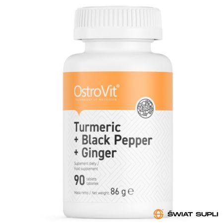 Trawienie Kompleks OstroVit Turmeric + Black Pepper + Ginger 90tab
