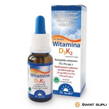 Witaminy D + K Dr. Jacob's D3 K2 20ml
