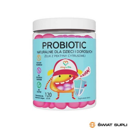 Wsparcie Jelit Dzieci i Dorosłych MyVita Żelki Probiotyki 120szt
