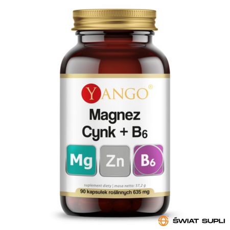 Minerały ZMA Yango Magnez + Cynk + B6 90vkaps
