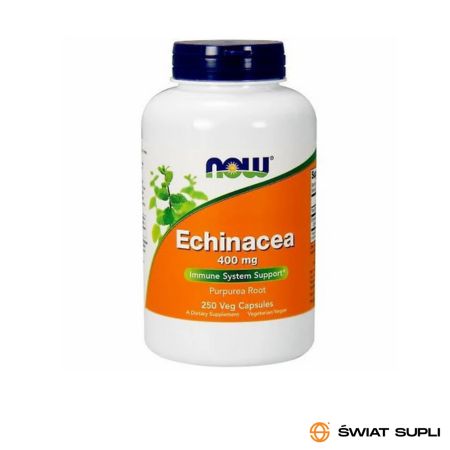 Wsparcie Odporności Jeżówka Now Foods Echinacea 400mg 250vkaps
