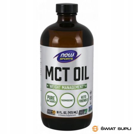 Zdrowe Tłuszcze Olej MCT Now Foods MCT Oil Pure Liquid 473ml