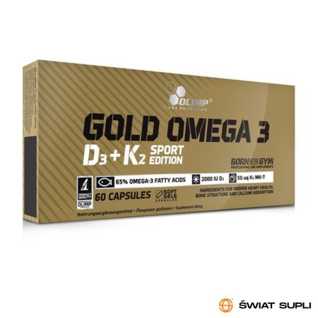 Kwasy Tłuszczowe Omega Olimp Gold Omega 3 D3+K2 Sport Edition 60kaps