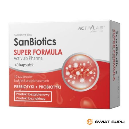 Wsparcie Mózgu i Trawienia Probiotyki Activlab SanBiotics super formula 40kaps
