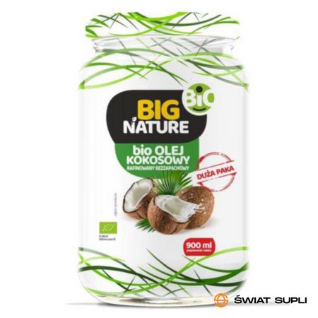 Zdrowa Żywność Olej Kokosowy Big Nature Olej Kokosowy Extra Virgin Bio 900ml