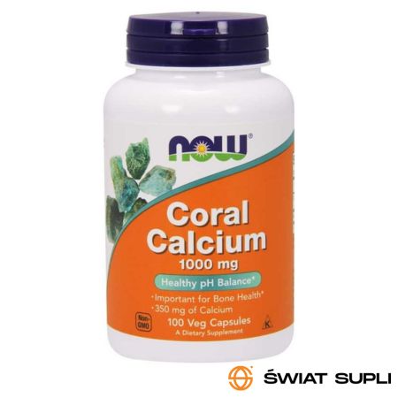 Minerały Wapń Now Foods Coral Calcium 1000mg 100kaps
