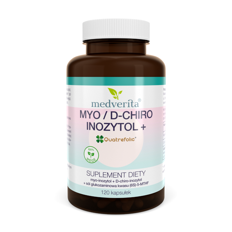 Wsparcie Mózgu Kompleks MEDVERITA Myo / D-chiro inozytol 40:1 + Quatrefolic® 120kaps